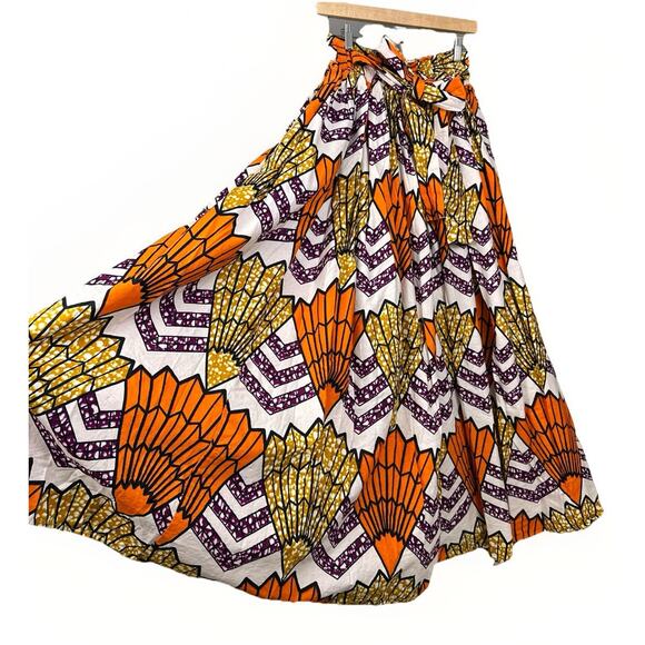 Advance Apparels Skirt Free Size 100% Cotton Tribal Chevron Boho Festival Sweep - Picture 2 of 8